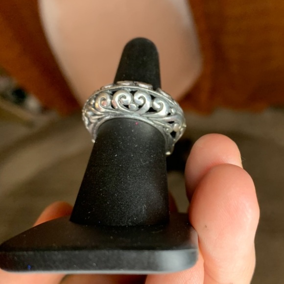 silver filigree comfort ring 925 size 7 - Picture 11 of 11